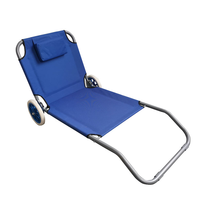 Folding beach chair with canopy and wheels