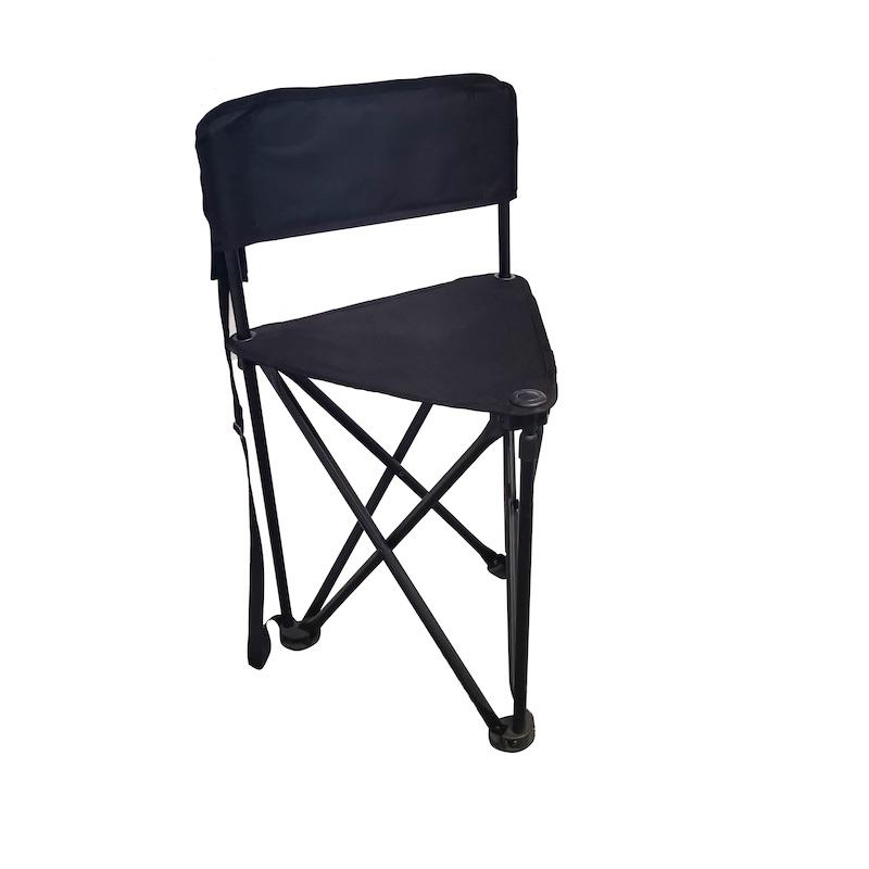 Three-leg folding camping stool with backrest