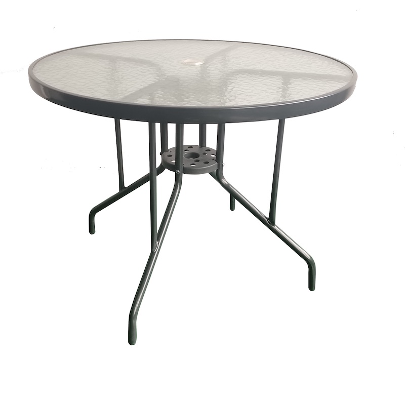 Fully Welded Metal Glass Garden Table