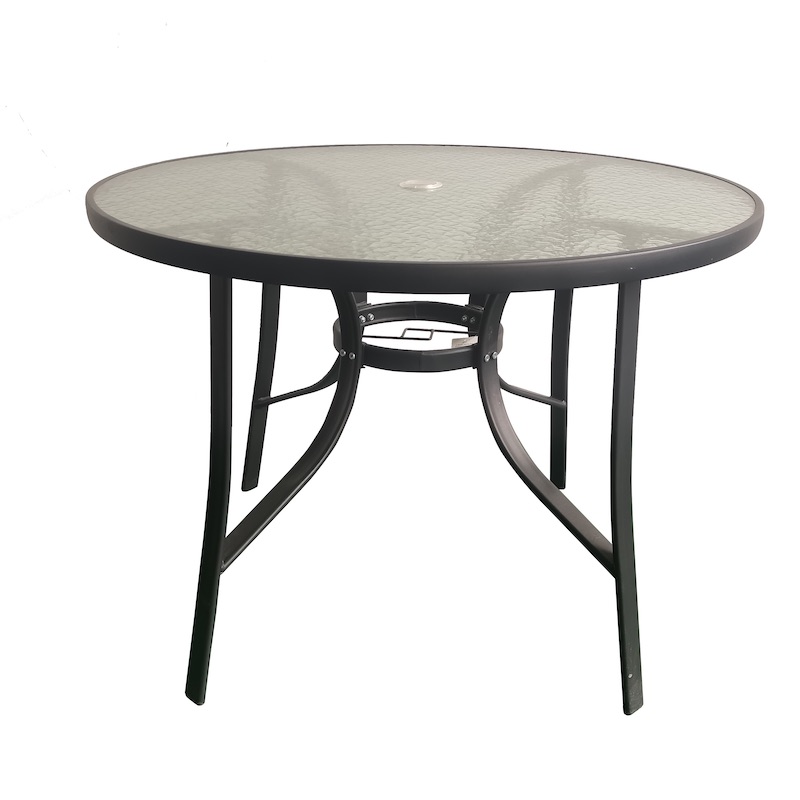 Fully Welded Metal Glass Garden Table